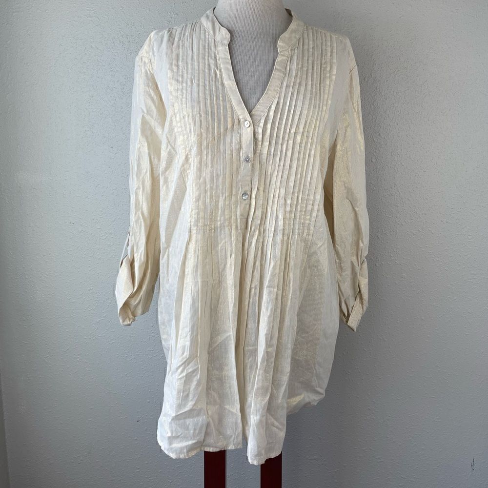 Style & Co Half Button Down Tunic Top Size XL EUC